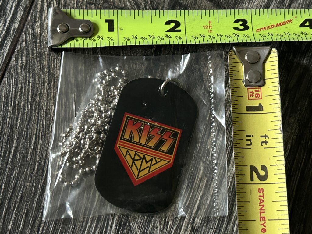 KISS Army Necklace Dog Tag Pendant Black Sealed Vintage Kiss Memorabilia