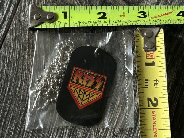 KISS Army Necklace Dog Tag Pendant Black Sealed Vintage Kiss Memorabilia