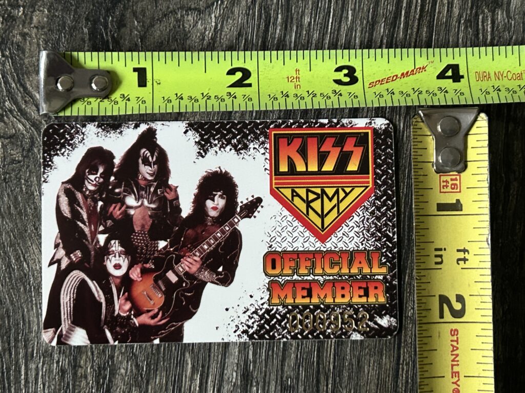 KISS Army Fan Club Membership Card Unused 2007 Vintage Kiss Memorabilia