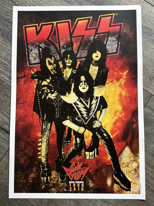 KISS Concert Poster Lithograph Sonic Boom Over Europe Tour 2010 Ltd Vintage Kiss