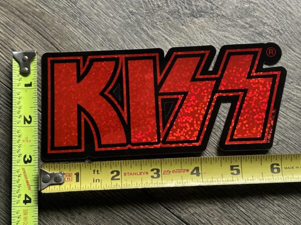 KISS Sticker Logo Red Glitter Sparkle 3x6.5 UNUSED Vintage Kiss Memorabilia