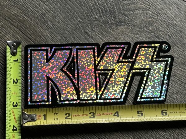 KISS Sticker Logo Silver Glitter Sparkle 3x6.5 UNUSED Vintage Kiss Memorabilia