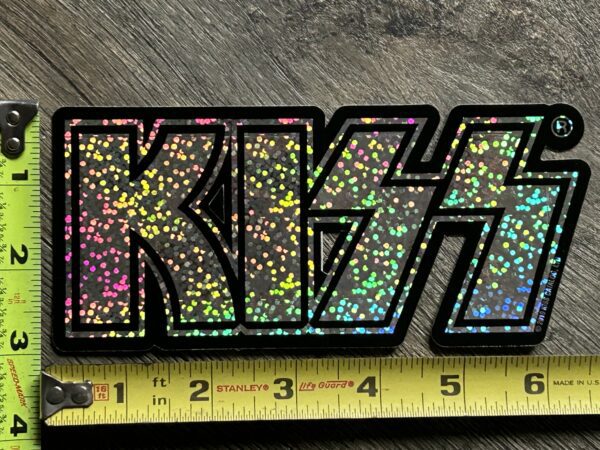 KISS Sticker Logo Silver Glitter Sparkle 3x6.5 UNUSED Vintage Kiss Memorabilia