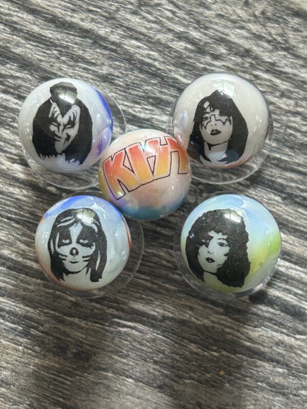 KISS Marble Set #2 1970's Faces + Kiss Logo Gene Paul Peter Ace Vintage Kiss
