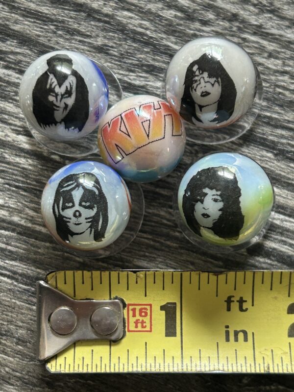 KISS Marble Set #2 1970's Faces + Kiss Logo Gene Paul Peter Ace Vintage Kiss