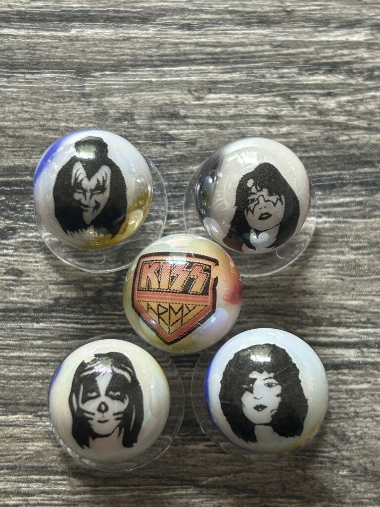 KISS Marble Set #4 1970's Faces Gene Paul Peter Ace + Kiss Army Vintage Kiss