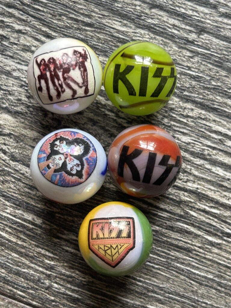 KISS Marble Set #5 1970's Rock And Roll Over Destroyer Army Logo Vintage Kiss