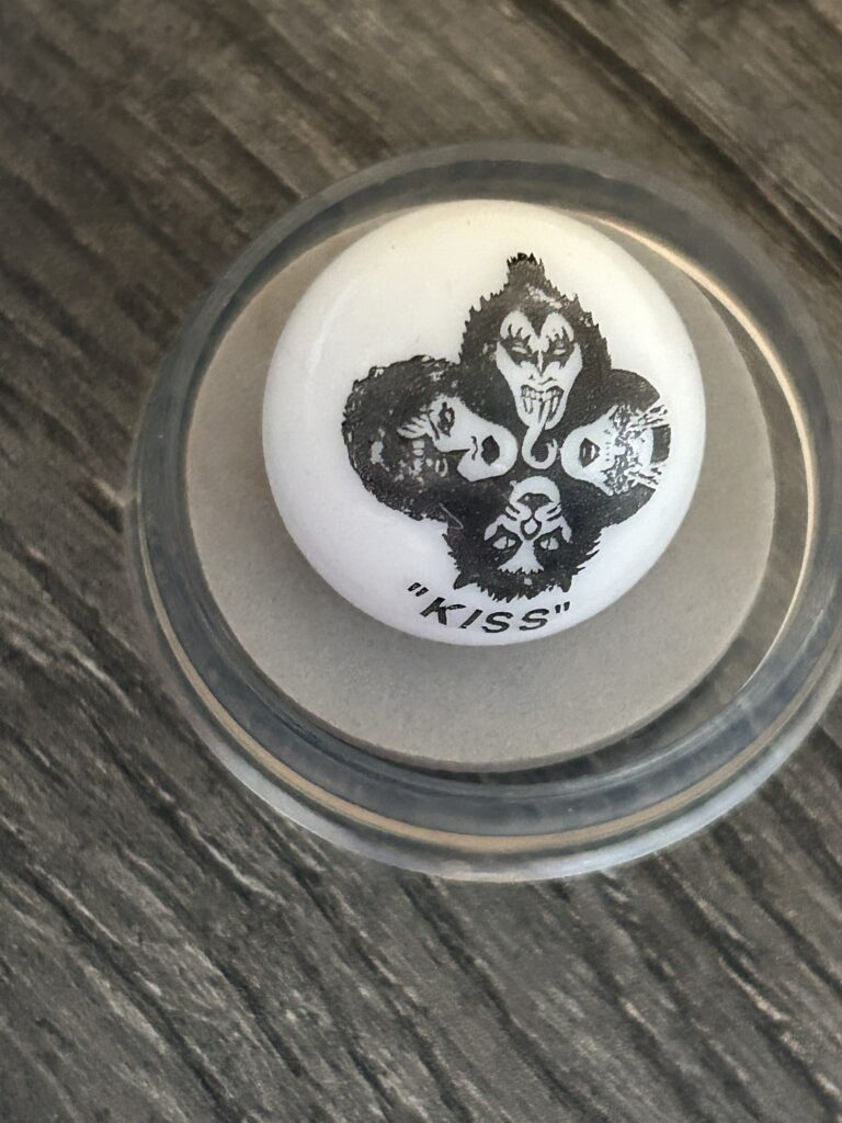 KISS Marble Jumbo Rock And Roll Over w/ Display Stand Vintage Kiss Memorabilia
