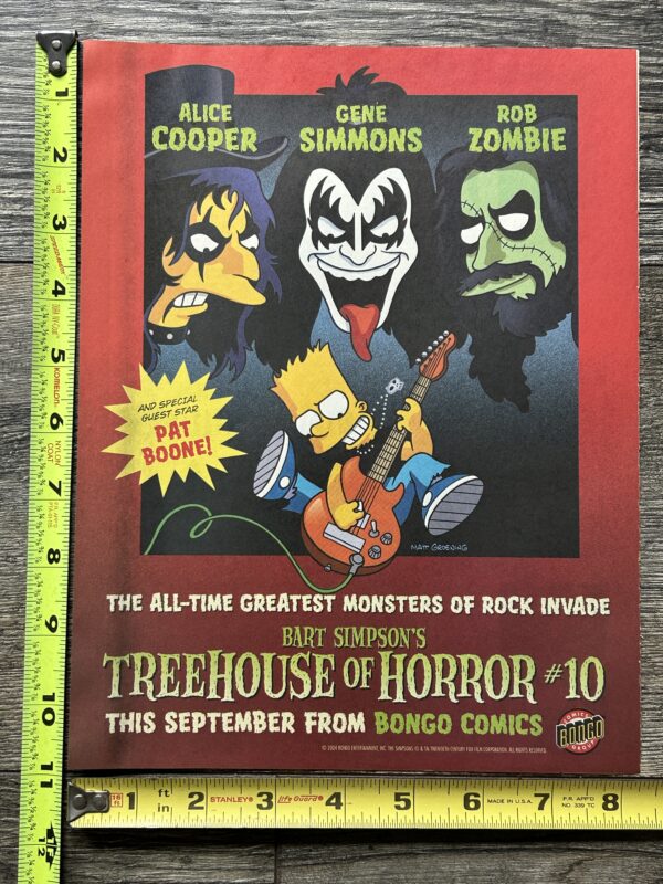 KISS Comic Ad GENE SIMMONS Bart Simpson's Treehouse Of Horror #10 Bongo 2004 B
