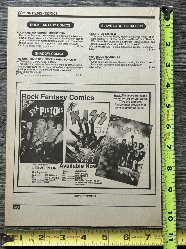 KISS Comic Ad Kiss Fights The Shadow Of Death 1990 Revolutionary Comics Vintage