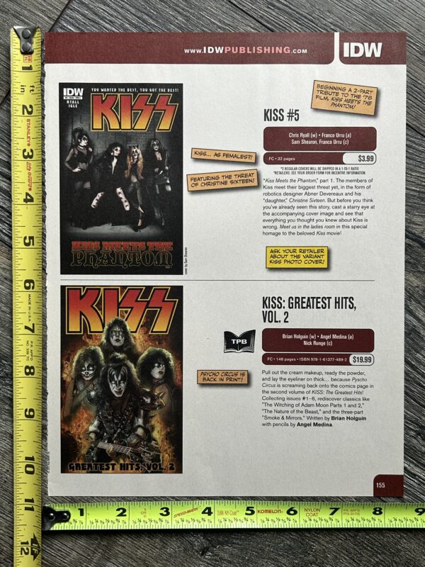 KISS Comic Ad Kiss #5 + Greatest Hits Vol 2 IDW Comics Vintage Kiss Memorabilia