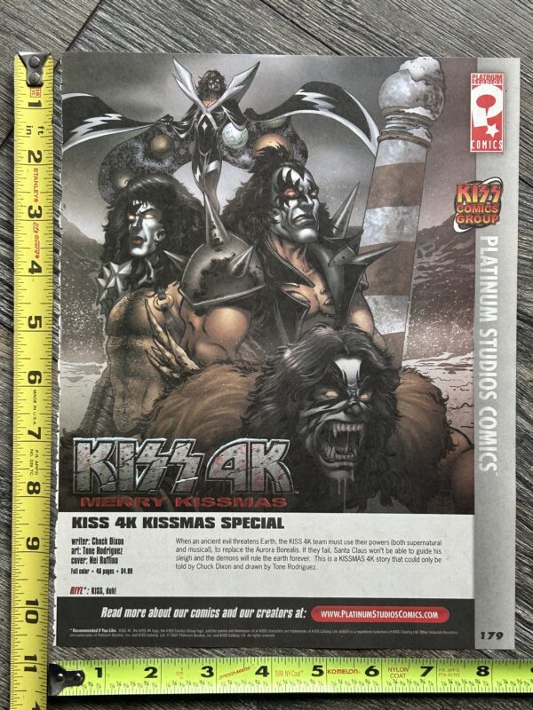 KISS Comic Ad Kiss 4K Kissmas Special Platinum Comics 2007 Kiss Memorabilia