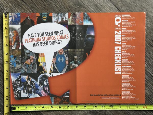 KISS Comic Ad Kiss 4K Platinum Comics 2007 Checklist Vintage Kiss Memorabilia