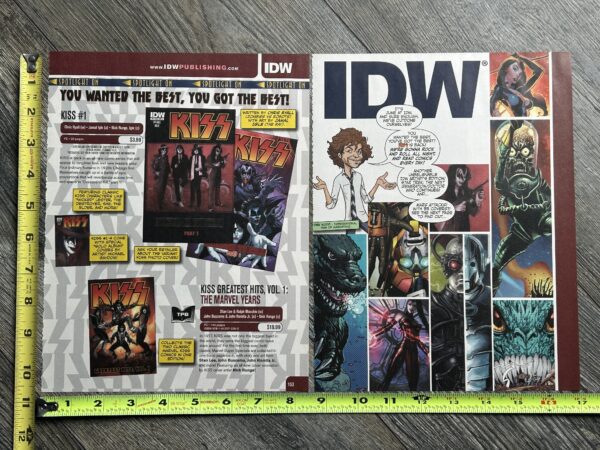 KISS Comic Ad KISS #1 IDW Comics + Marvel Years Greatest Hits Kiss Memorabilia