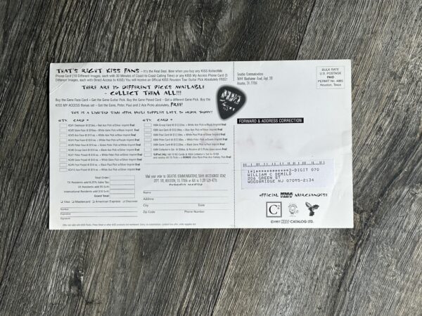 KISS Postcard Promo Ad Guitar Pick w/ Phone Card Offer Reunion 1997 Vintage Kiss - Image 2