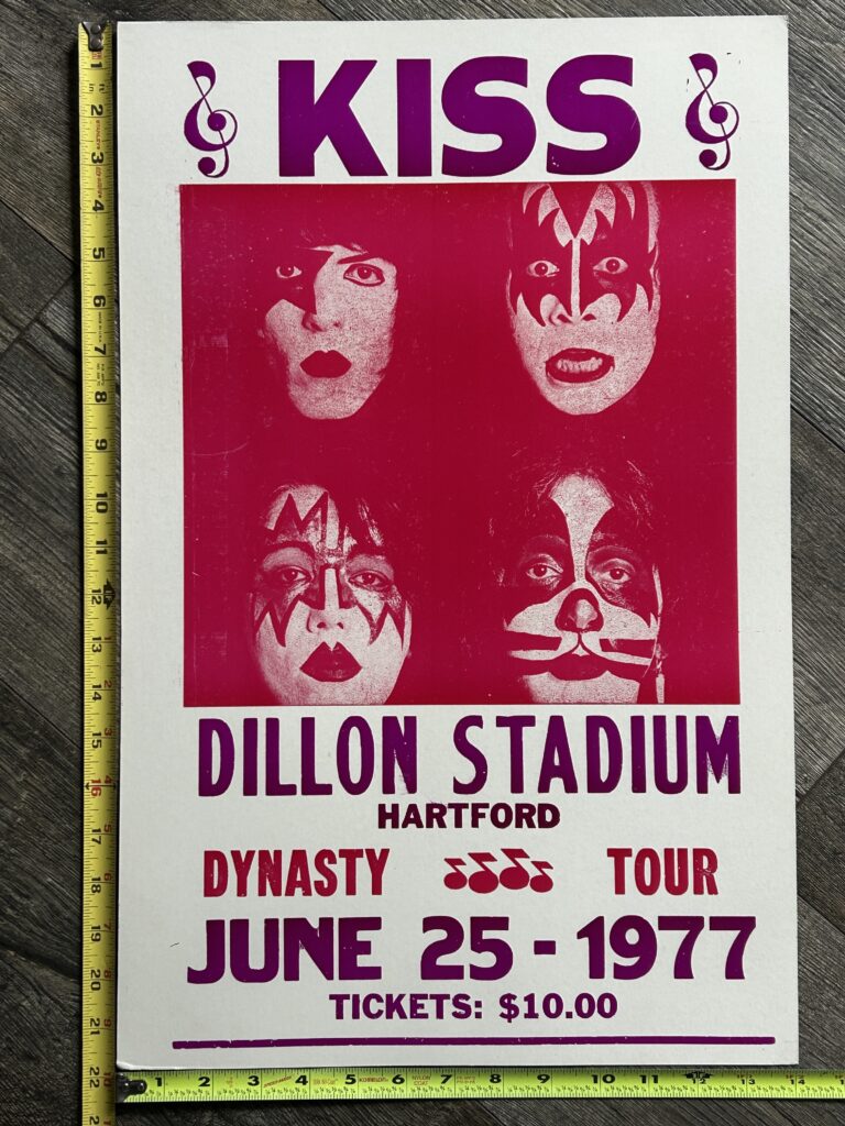 KISS Concert Poster Retro Novelty Dynasty Tour Hartford CT 1977 Vintage Kiss A