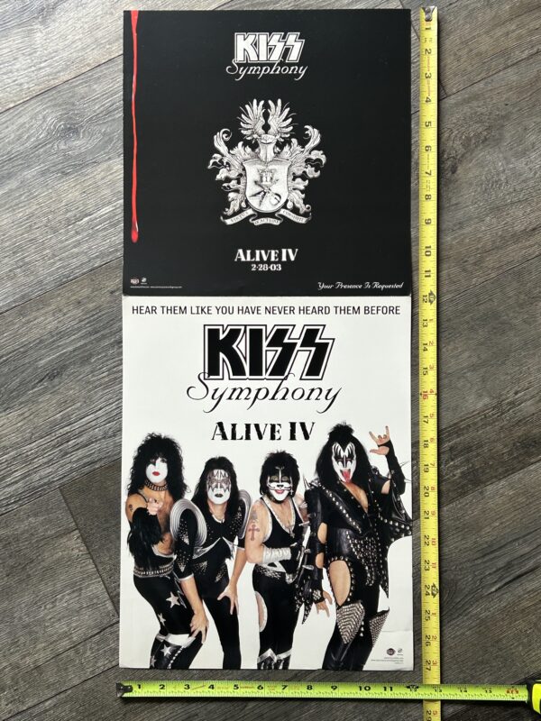 KISS Poster Alive IV Symphony Promo MultiSection 2side Unperforated Vintage Kiss
