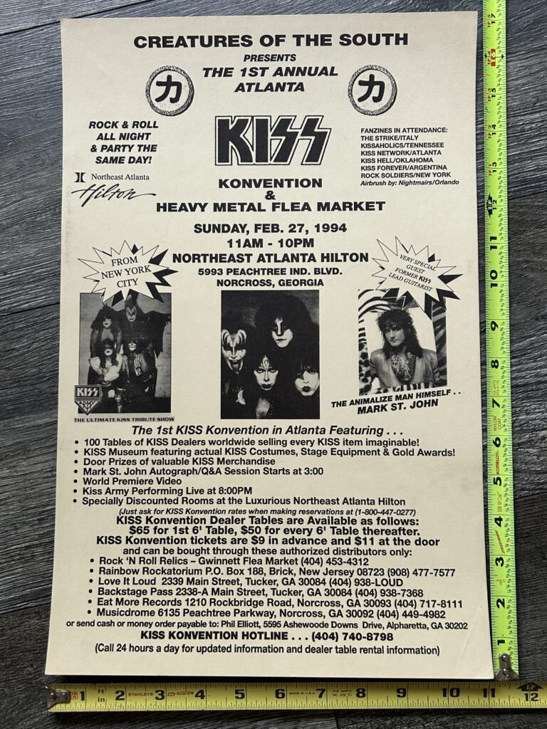 KISS Poster 1st Atlanta Kiss Convention Creatures Of The South Mark St. John