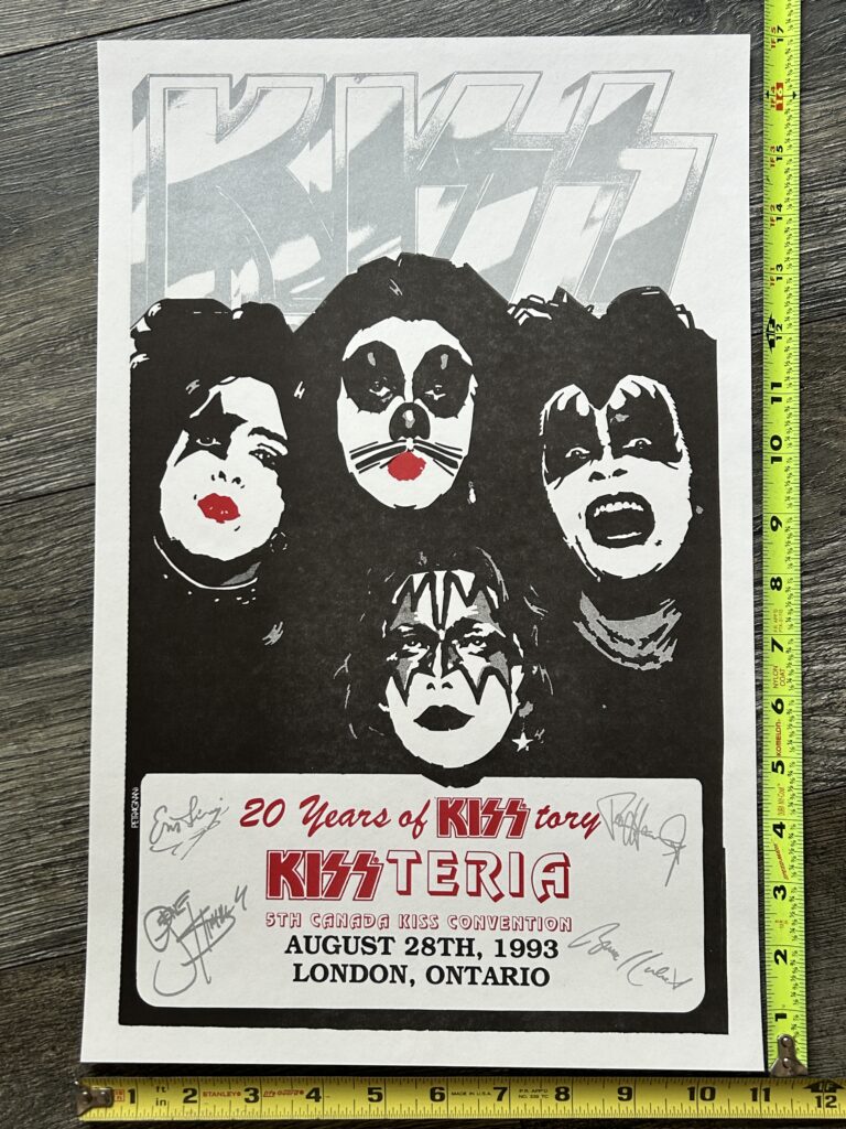 KISS Poster Kissteria 5th Canada Kiss Convention London Ontario 1993 Vintage