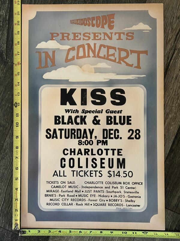 KISS Concert Poster Asylum Tour Charlotte NC Dec 28 Vintage Kiss Carr Kulick
