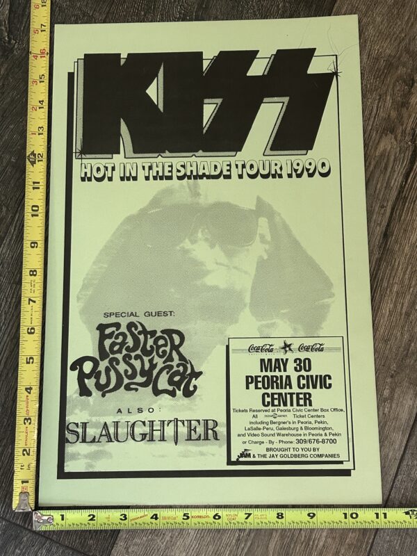 KISS Concert Poster Hot In The Shade Tour Peoria May 30 Vintage Kiss Carr Kulick