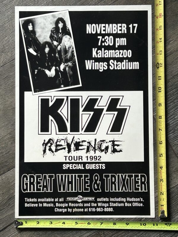 KISS Concert Poster Revenge Tour Kalamazoo Nov 17 Vintage Kiss Kulick Singer