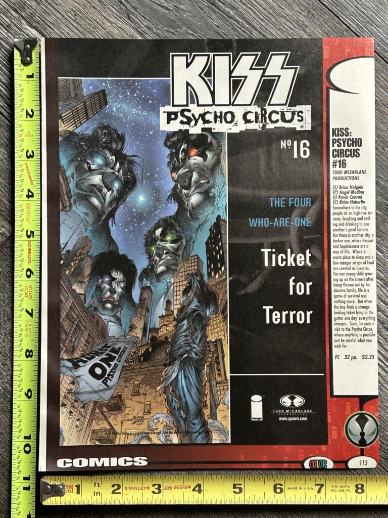 KISS Ad Advert Promo Psycho Circus Comic #16 McFarlane Image Comics Vintage Kiss