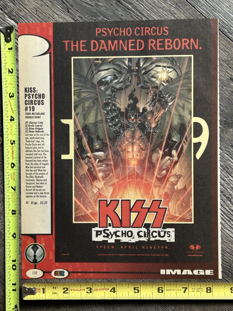 KISS Ad Advert Promo Psycho Circus Comic #19 McFarlane Image Comics Vintage Kiss
