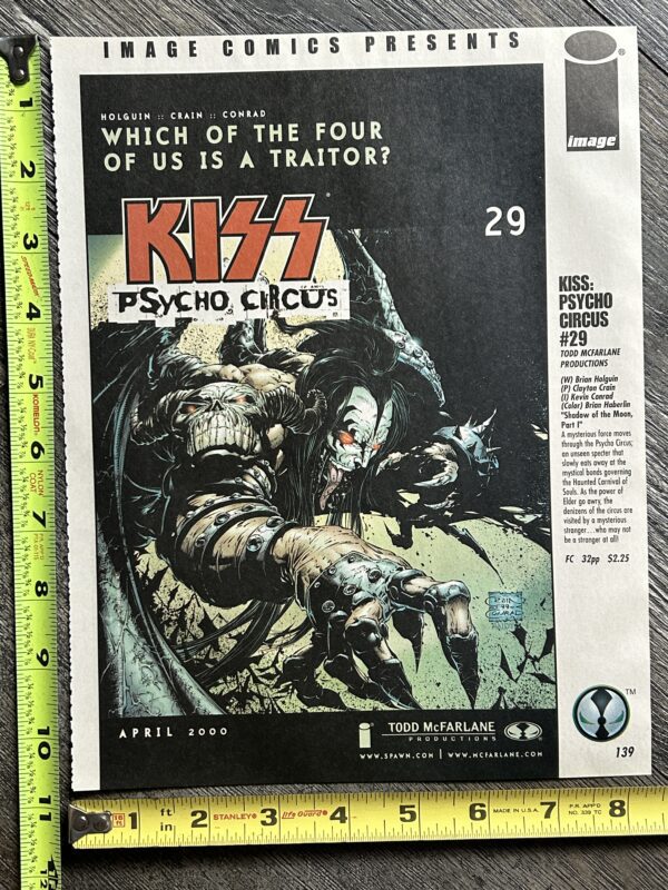 KISS Ad Advert Promo Psycho Circus Comic #29 McFarlane Image Comics Vintage Kiss