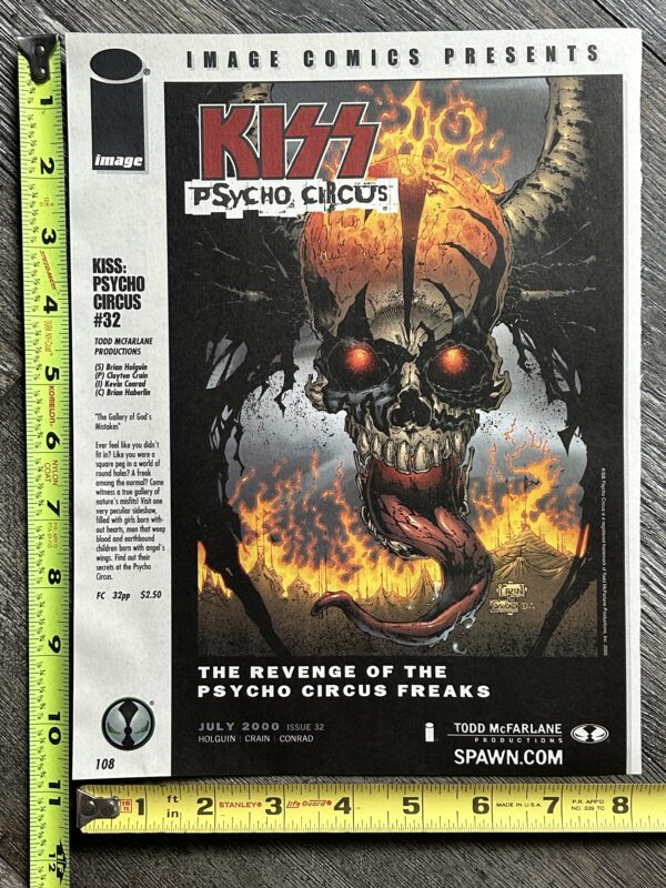 KISS Ad Advert Promo Psycho Circus Comic #32 McFarlane Image Comics Vintage Kiss