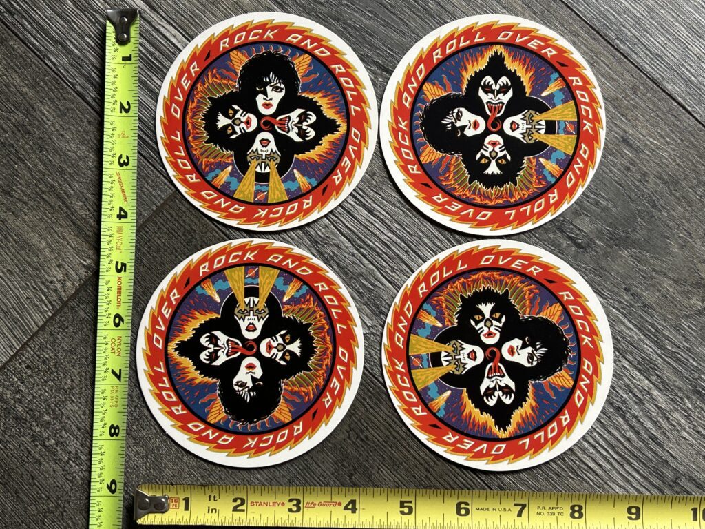KISS Coaster Set Rock And Roll Over Barware Vintage Kiss Memorabilia Early 90's