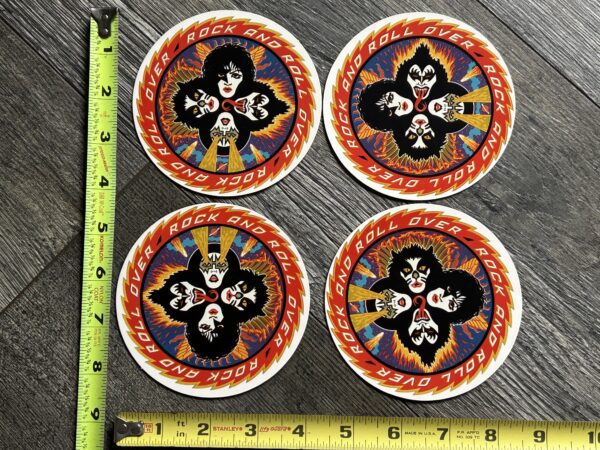 KISS Coaster Set Rock And Roll Over Barware Vintage Kiss Memorabilia Early 90's