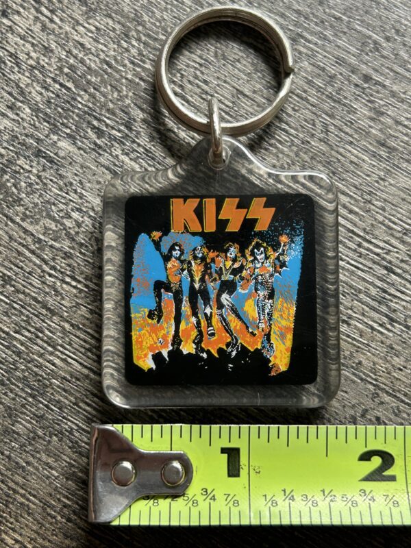 KISS Keychain Destroyer Lucite 2sided UNUSED Vintage Kiss Memorabilia 1980's