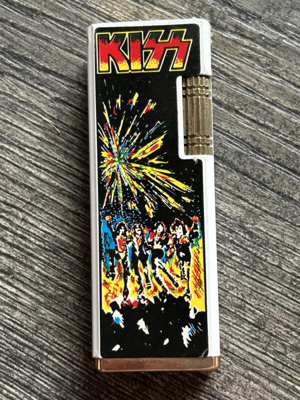 KISS Lighter Destroyer Fireworks White Empty Vintage Kiss Memorabilia 1980's