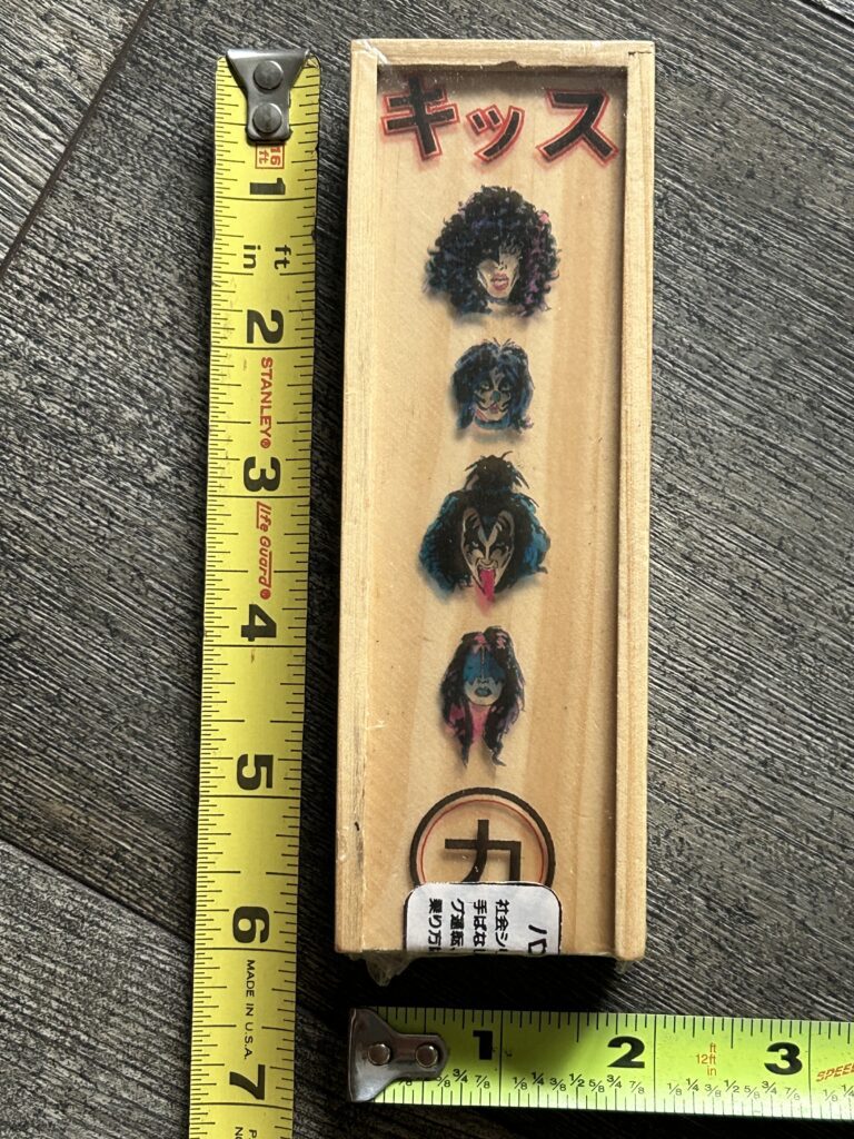 KISS Dominoes Set Japan Japanese Wood Box 5 3/4" SEALED Vintage Kiss Memorabilia