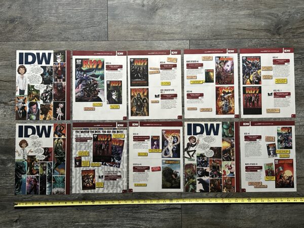 KISS Ad Advert Promo IDW Comics #1 2 3 4 5 6 7 10pc Lot Vintage Kiss Memorabilia