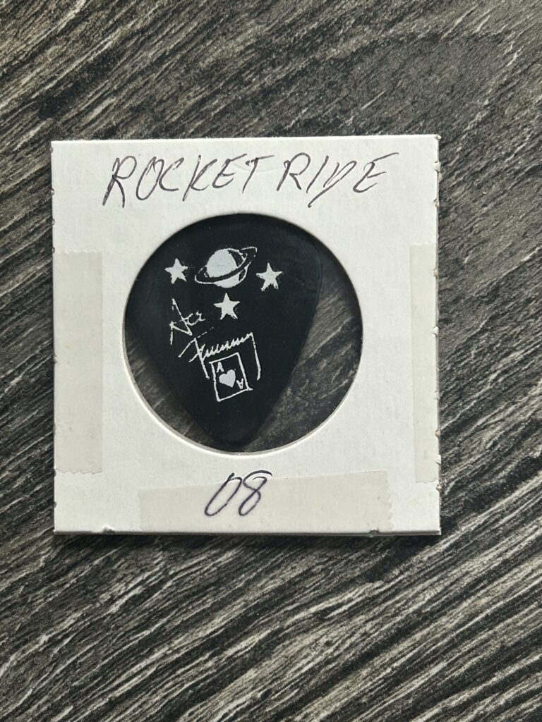 Kiss Guitar Pick ACE FREHLEY Rocket Ride Tour 2008 Black White Planets Signature