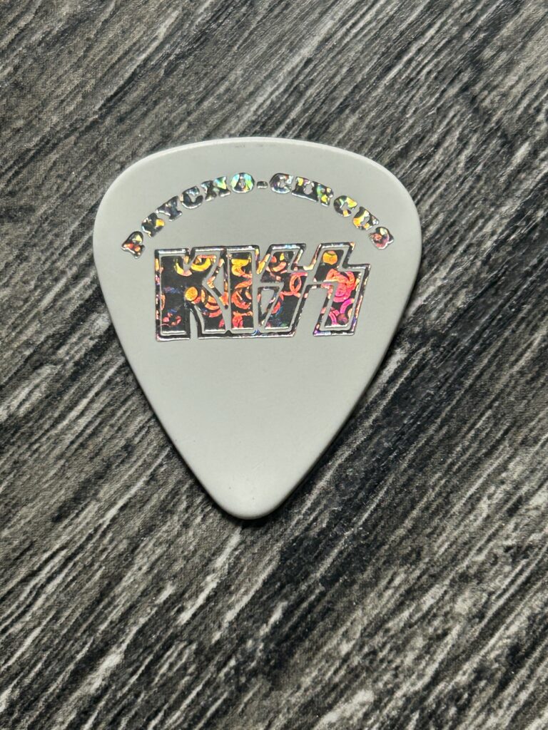 KISS Guitar Pick PAUL STANLEY Psycho Circus Tour White Prism Circle Vintage Kiss