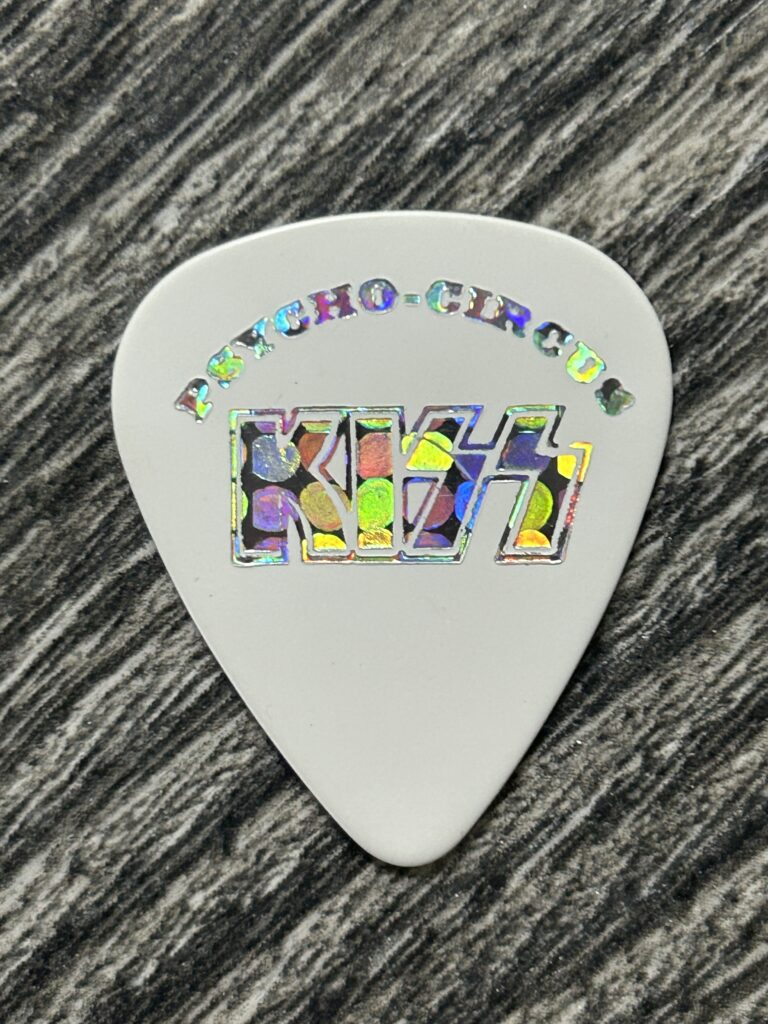 KISS Guitar Pick ACE FREHLEY Psycho Circus Tour Circle Prism White Vintage Kiss