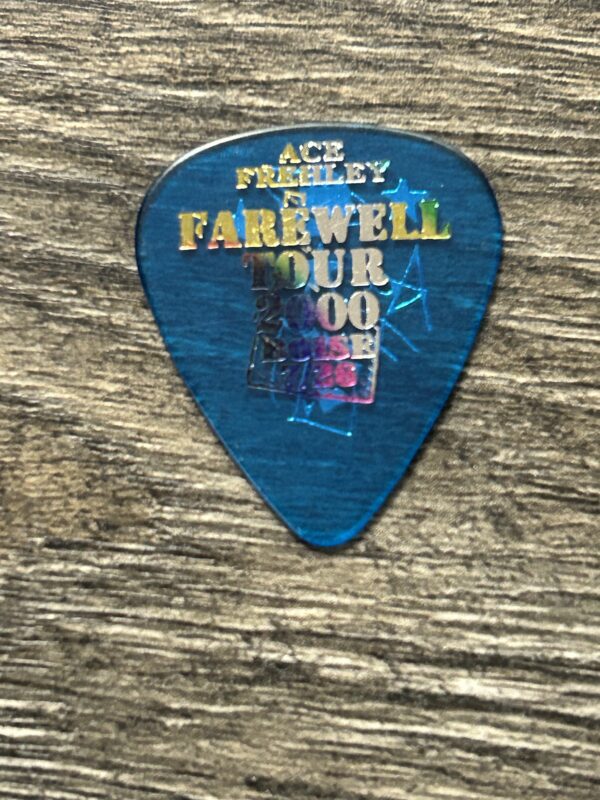 KISS Guitar Pick ACE FREHLEY Farewell Tour Boise Idaho Trans Blue Vintage Kiss