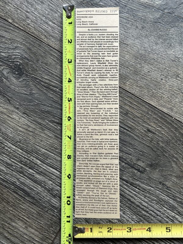 KISS Concert Clipping Hotter Than Hell Tour Jan17 1975 Long Beach Vintage Aucoin