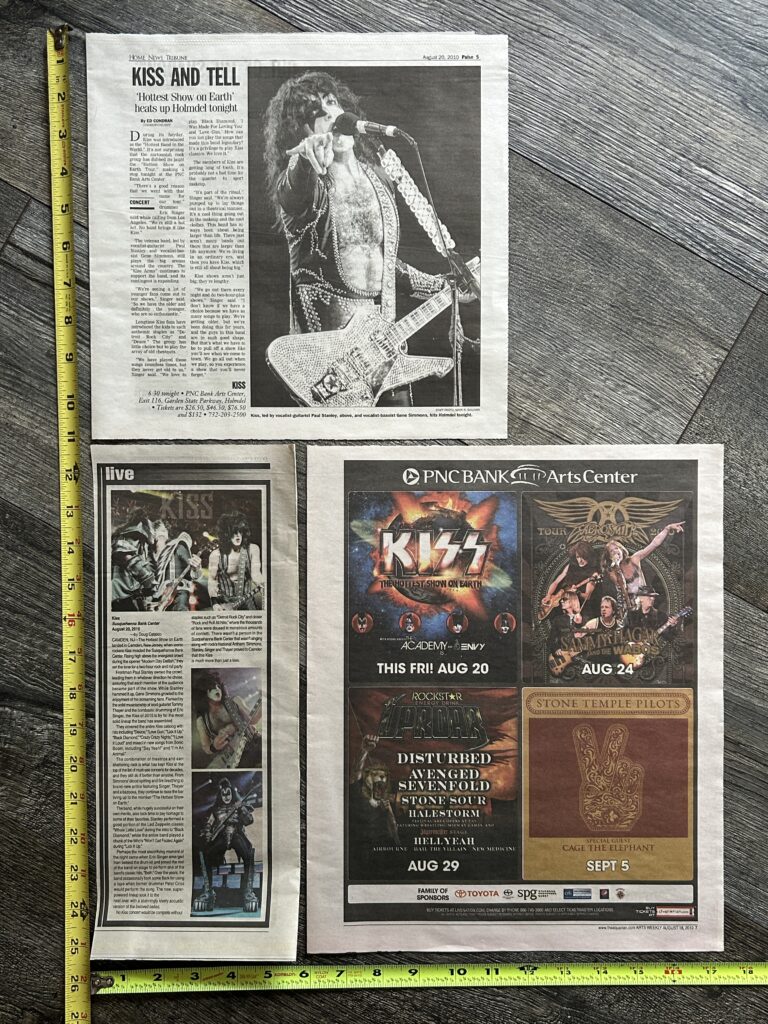 KISS Concert Ad Lot Hottest Show Tour PNC NJ 2010 Vintage Kiss Memorabilia