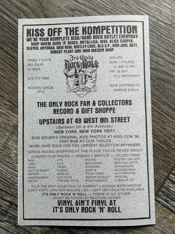 KISS Program 4th NY Kiss Convention Richie Scarlet John Regan 1990 Vintage Kiss