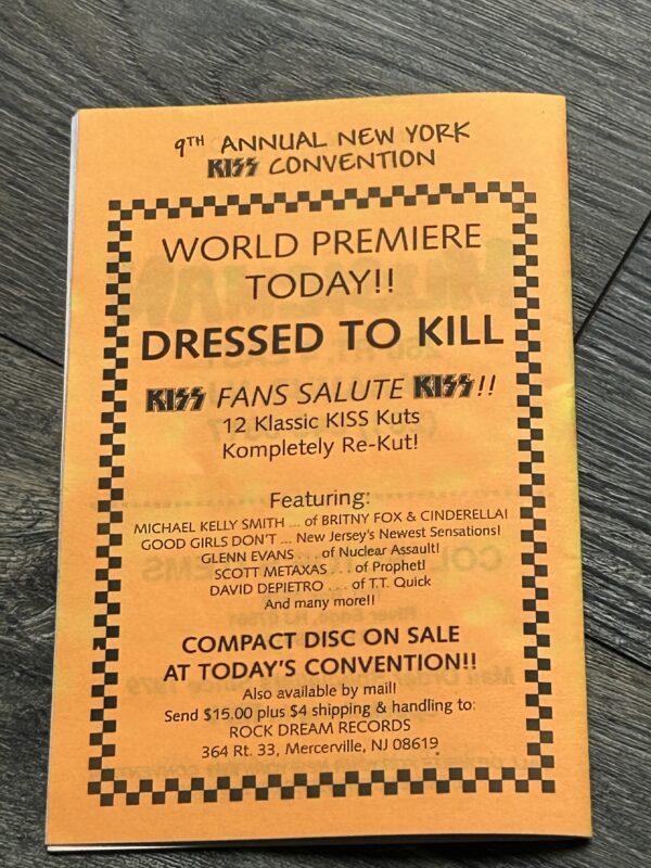 KISS Program 9th NY Kiss Convention VINNIE VINCENT Wicked Lester 1995 Vintage