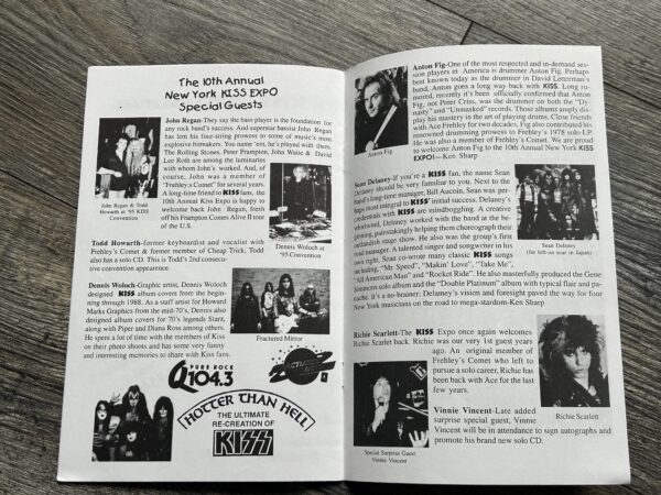 KISS Program 10th NY Kiss Convention VINNIE VINCENT Regan Howarth 1996 Vintage