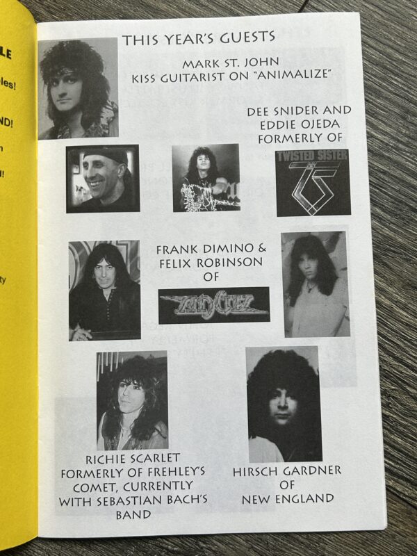 KISS Program 13th NY Kiss Convention MARK ST. JOHN Scarlet 1999 Vintage Kiss