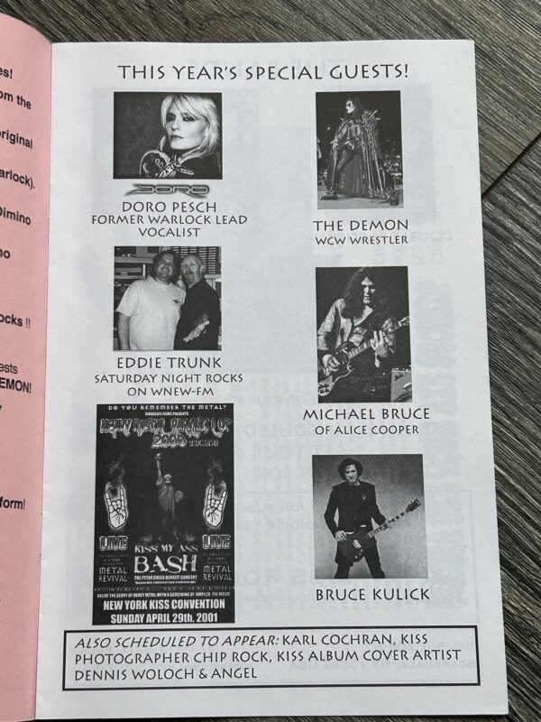 KISS Program 15th NY Kiss Convention Expo BRUCE KULICK 2001 Vintage Kiss