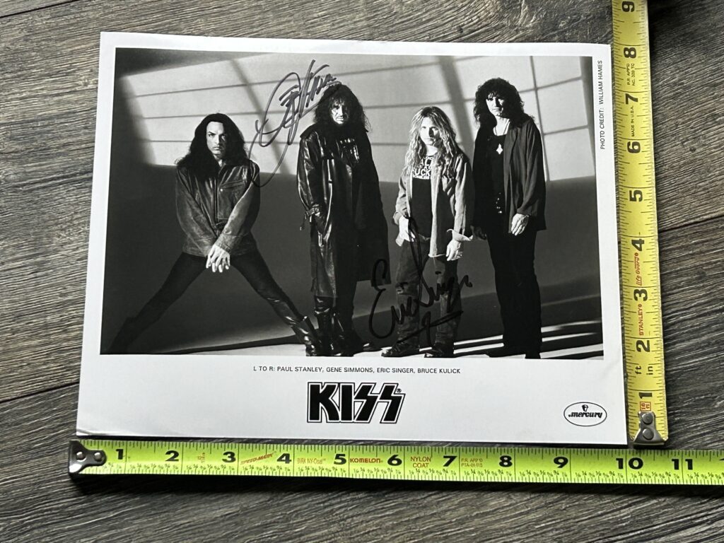 KISS Signed Photo Gene Simmons Autograph Eric Singer Promo 1995 Vintage Kiss