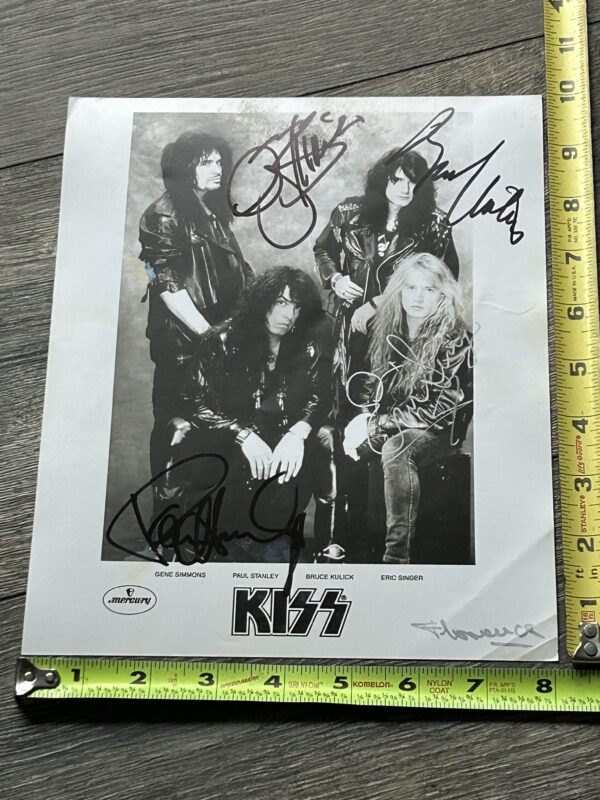 KISS Signed Photo Gene Simmons Paul Stanley Kulick Singer Revenge Vintage Kiss