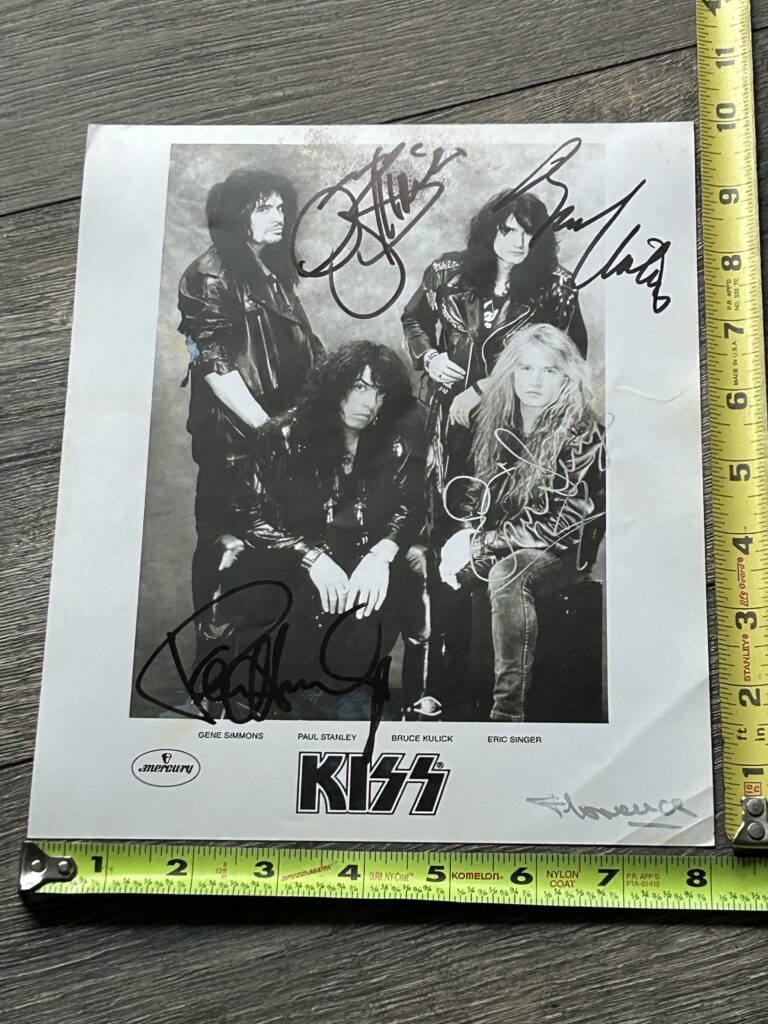 KISS Signed Photo Gene Simmons Paul Stanley Kulick Singer Revenge Vintage Kiss